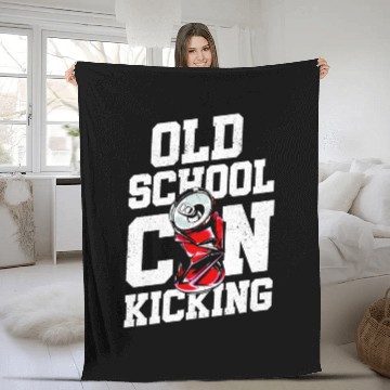 Discover Old School Can Kicking Street Game 90s Kid Fleece Blankets