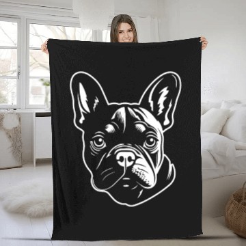 Discover French Bulldog Frenchie Boston Terrier Fleece Blankets