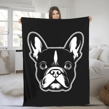 Discover French Bulldog Frenchie Boston Terrier Fleece Blankets