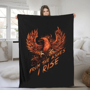 Discover From The Ashes I Rise Motivational Phoenix Fleece Blankets