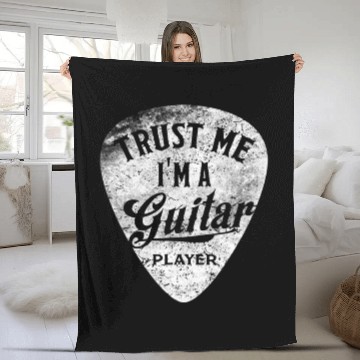 Discover Trust Me I'm a Guitar Player Electric Acoustic Fleece Blankets