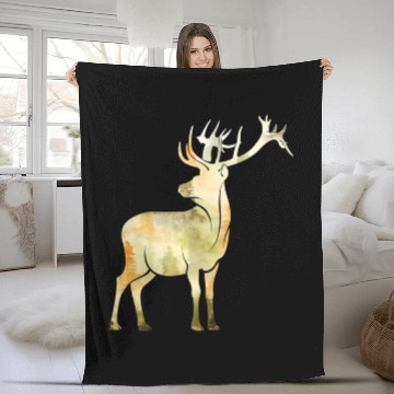 Discover Cute Hello Fall Deer Autumn Lover Animal Leaf Fleece Blankets