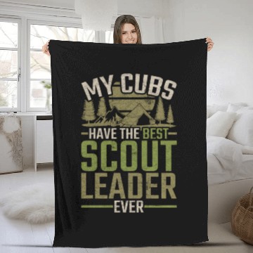 Discover My Cubs Have The Best Scout Leader Ever Fleece Blankets