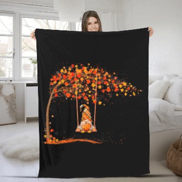 Discover Happy Fall Y'all Gnomes Pumpkin Autumn Vibes Fleece Blankets