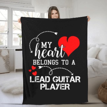 Discover I Love My Lead Guitar Player Husband Wife Fleece Blankets