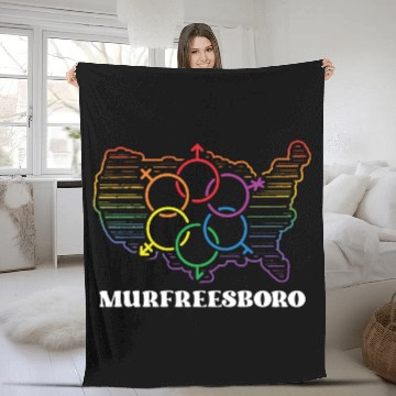 Discover Murfreesboro Pride Flag Pride Month LGBTQ Flag Fleece Blankets