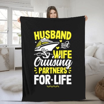 Discover Husband Wife Cruising Partners Life cruise Fleece Blankets