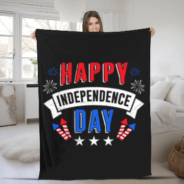 Discover Happy Independence Day America Patriotism Fleece Blankets