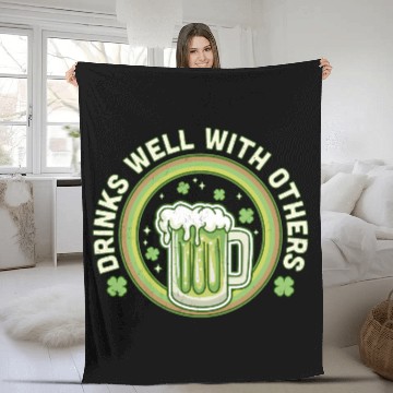 Discover Drin Well With Others St Patrick'S Day Drinking Fleece Blankets