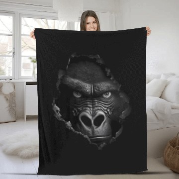 Discover Gorilla Face Wall Animal Print Animal Fleece Blankets