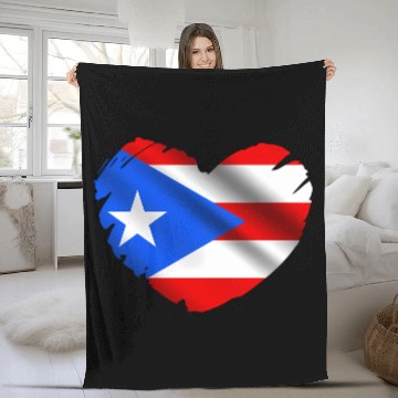Discover Puerto Rico Flag On Shape Of He Puerto Ricans Fleece Blankets