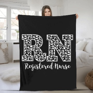 Discover Registered Nurse Rn Leopard Nursing School Nurse Fleece Blankets