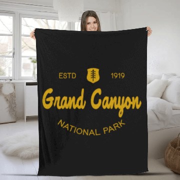 Discover Grand Canyon National Park Script Style Fleece Blankets