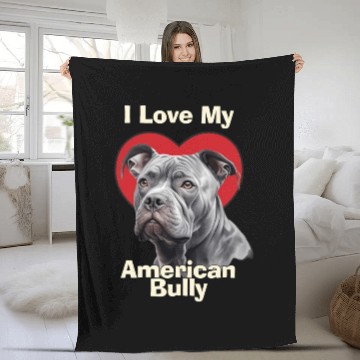 Discover I Love My American Bully Puppy Dog Fleece Blankets