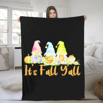 Discover It's Fall Y'all Elf Autumn Gnome Cute Fleece Blankets