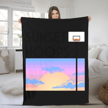 Discover Basketball Gift: Sunset Hoops Fleece Blankets