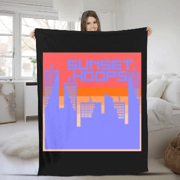 Discover Basketball Gift: Sunset Hoops Fleece Blankets