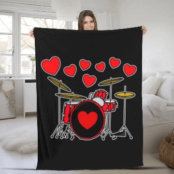Discover Valentines Drummer Drum Teacher Wedding Musician Fleece Blankets