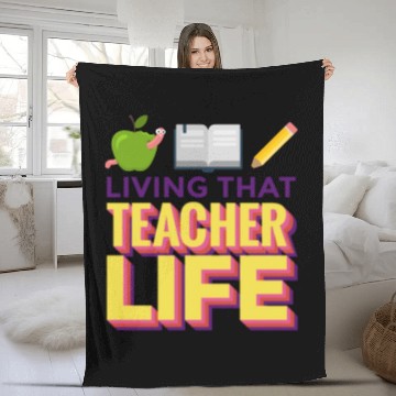 Discover Living that teacher life; teachers; gift; book Fleece Blankets