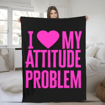 Discover I Love My Attitude Problem music Fleece Blankets