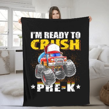 Discover Crush Pre-K Monster Truck Backpack Back to School Fleece Blankets