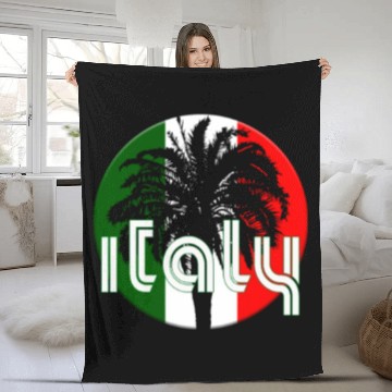 Discover Italy Flag Native Palm Tree Italian Fleece Blankets