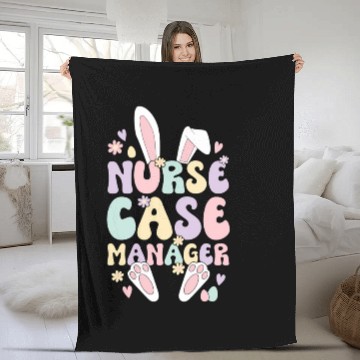 Discover Nurse Case Ager Easter Bunny Case Aget Easter Fleece Blankets