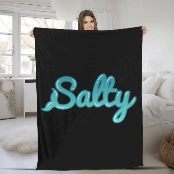 Discover Salty Triggered Mermaid Sailor Open Ocean Water Fleece Blankets