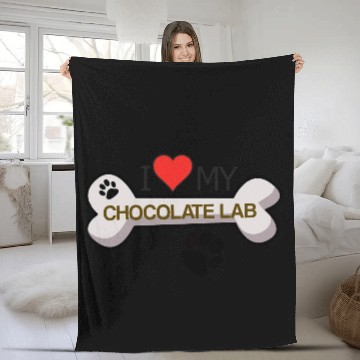 Discover Chocolate Labrador - I Love My Chocolate Lab Fleece Blankets