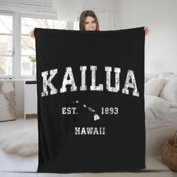 Discover Kailua Hawaii Hi Athletic Sports Fleece Blankets