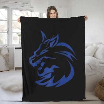 Discover lightning lone wolf design raglan baseball Fleece Blankets Tan
