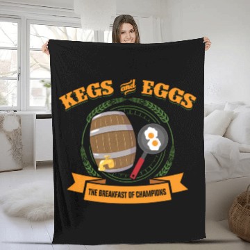 Discover Kegs And Eggs Breakfast Of Champions Fleece Blankets