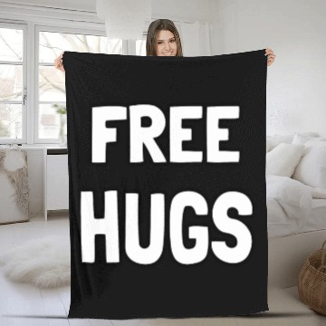 Discover Free Hugs Optimist Hugging Wo Fleece Blankets
