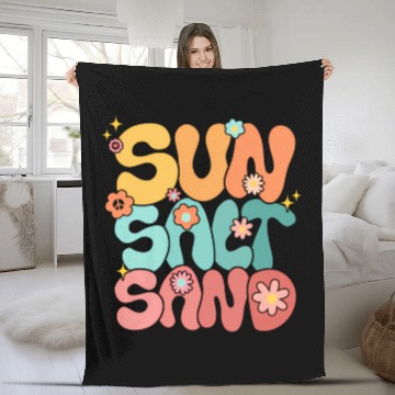 Discover Sun Salt Sand Summer Family Vacation Hawaii Beach Fleece Blankets
