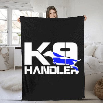 Discover K-9 Handler Police Sheriff Cops Law Enforcement Fleece Blankets