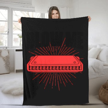 Discover Blow Me Harmoa Wind Instrut Jazz Music Fleece Blankets