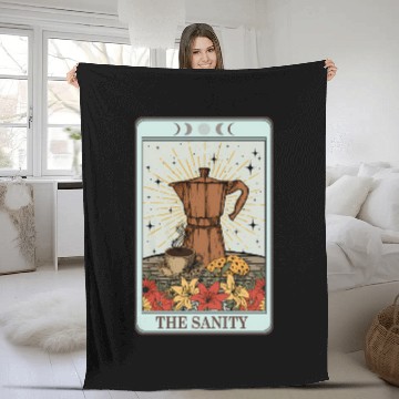 Discover Coffee Tarot Card The Sanity Fleece Blankets