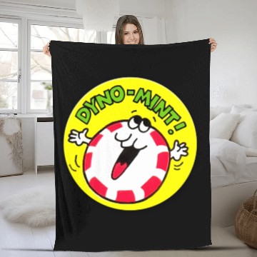 Discover Vintage Scratch And Sniff Sticker Peppermint Dyno- Fleece Blankets