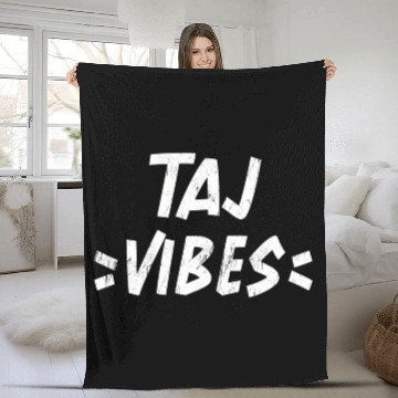 Discover Taj Vibes Squad Family Reunion First Last Name Fleece Blankets