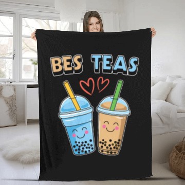 Discover Bes Teas Boba Bubble Milk Tea Drinker Fleece Blankets