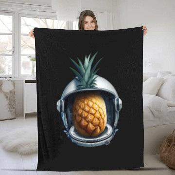 Discover Pineapple astronaut Fleece Blankets