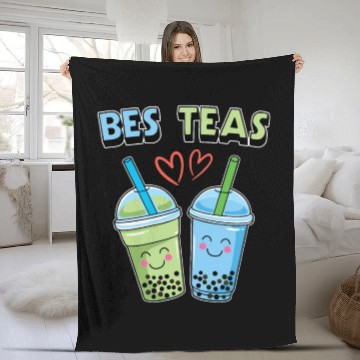 Discover Bes Teas Boba Bubble Milk Tea Drinker Fleece Blankets