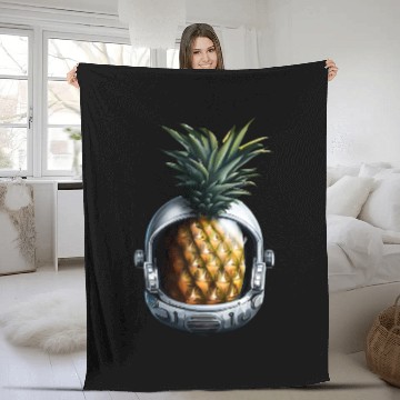 Discover Pineapple astronaut Fleece Blankets