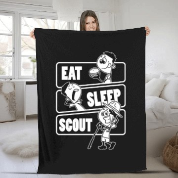 Discover Eat Sleep Scout Repeat Hiking Scouting Scout Fleece Blankets