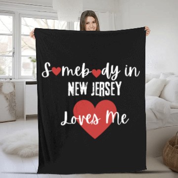 Discover Somebody in New Jersey Loves Me Fleece Blankets