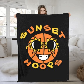 Discover Basketball Gift: Sunset Hoops Fleece Blankets