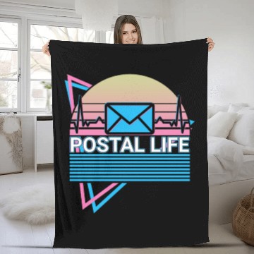 Discover Postal Life Postal Service Postman Retro Fleece Blankets