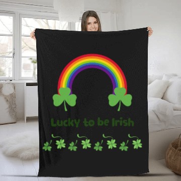Discover Lucky to be Irish green Fleece Blankets