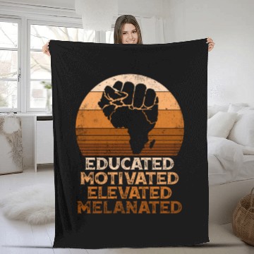 Discover Juneteenth Educated Motivated Elevated Melanated M Fleece Blankets
