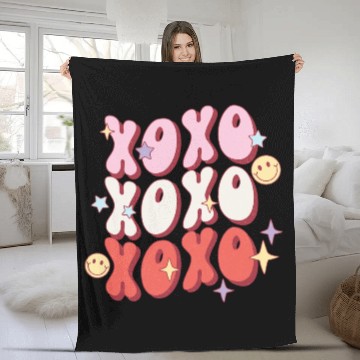 Discover XOXO retro valentine sublimation hipster Fleece Blankets